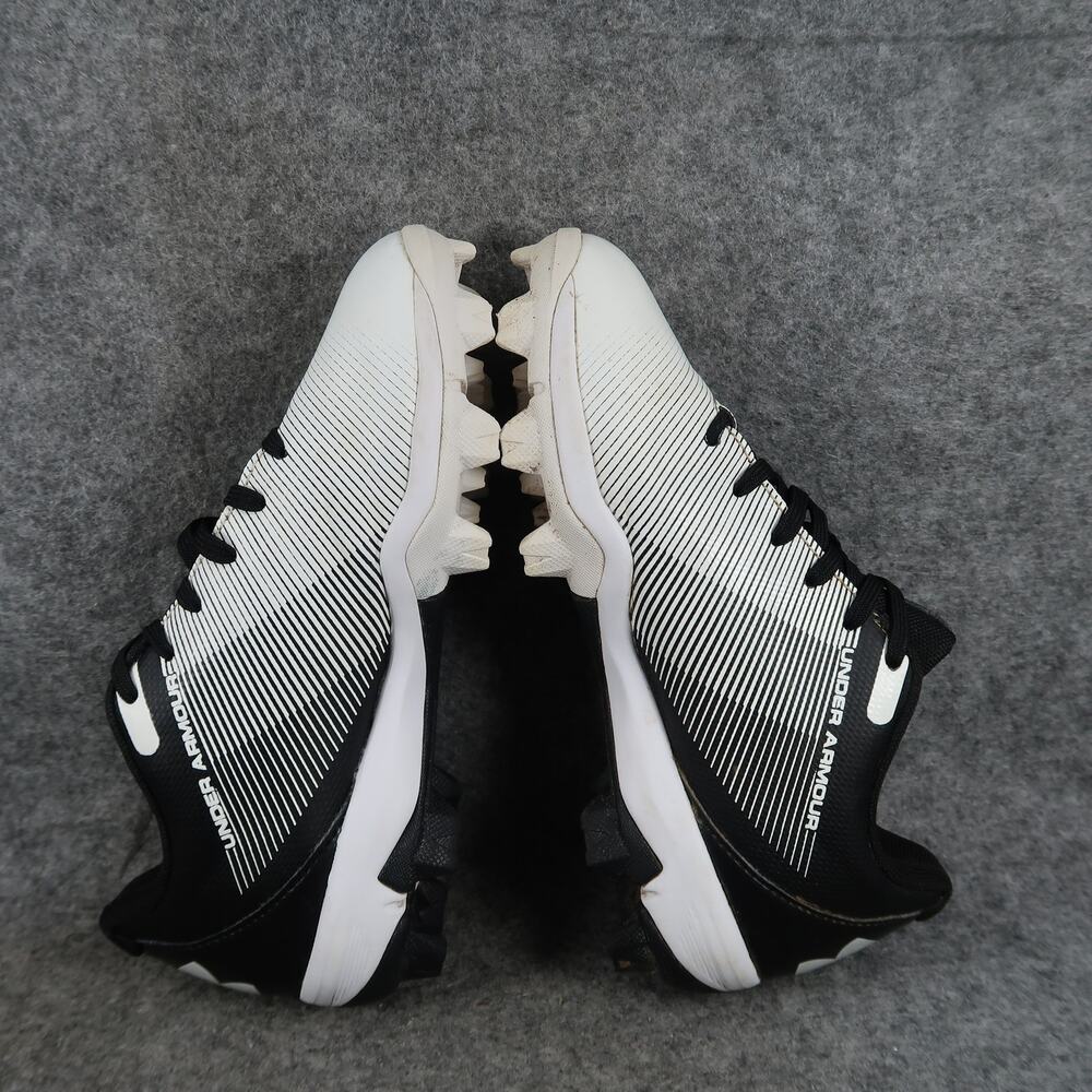 Under Armour Shoes Kids 1 Baseball Cleats Leadoff Low RM Black White Lace Up - Picture 8 of 12